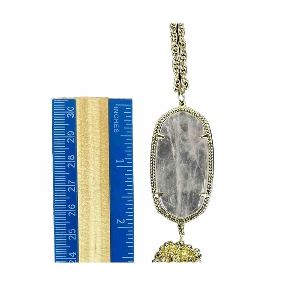 Kendra Scott Rayne Gold Pendant Necklace Mother of Pearl Tassel w/ 20” Chain - Picture 8 of 8